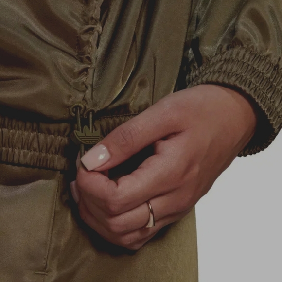 Adidas Satin Zip Track Jacket High Colar - Like New - Picture 6 of 12